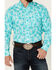 Image #3 - Ariat Men's WF Hassan Floral Print Long Sleeve Button Down Western Shirt , Turquoise, hi-res