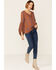 Image #4 - Saints & Hearts Snake Print Tie Front Blouse, Rust Copper, hi-res