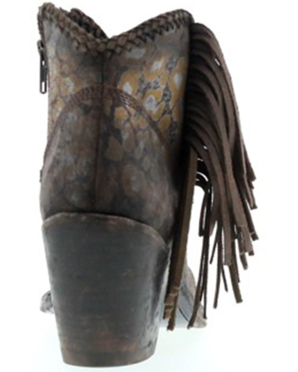 Image #5 - Liberty Black Women's Chloe Leopard Print Braided Fringe Western Booties - Snip Toe, Tan, hi-res