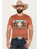 Image #1 - Rock & Roll Denim Men's Skull Short Sleeve Graphic T-Shirt, Rust Copper, hi-res