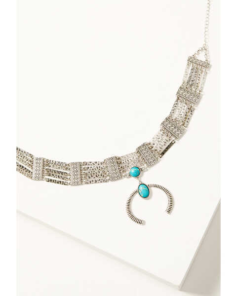 Image #1 - Shyanne Women's Moonbeam Crescent Choker Necklace, Turquoise, hi-res
