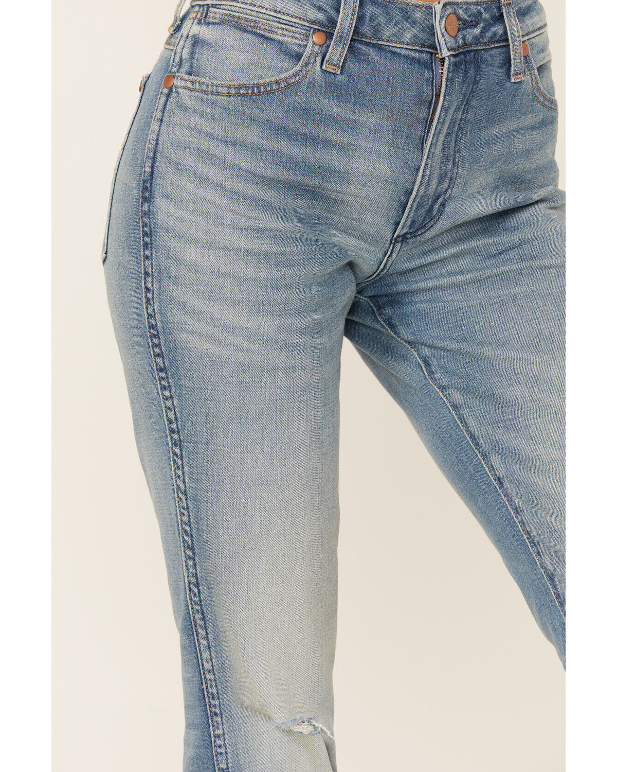 Image #2 - Wrangler Women's Medium Wash Westward Mid Rise Bootcut Stretch Denim Jeans, Medium Wash, hi-res