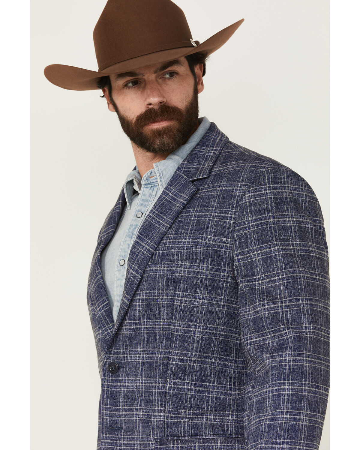 Rock & Roll Denim Men's Plaid Print Modern Fit Sportcoat