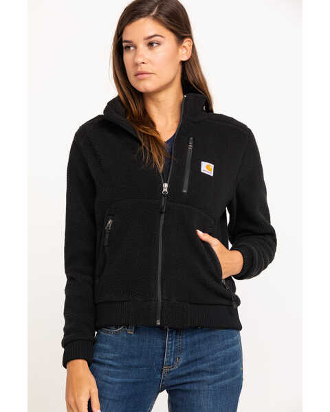 Carhartt Women's High Pile Fleece Jacket, Black, hi-res