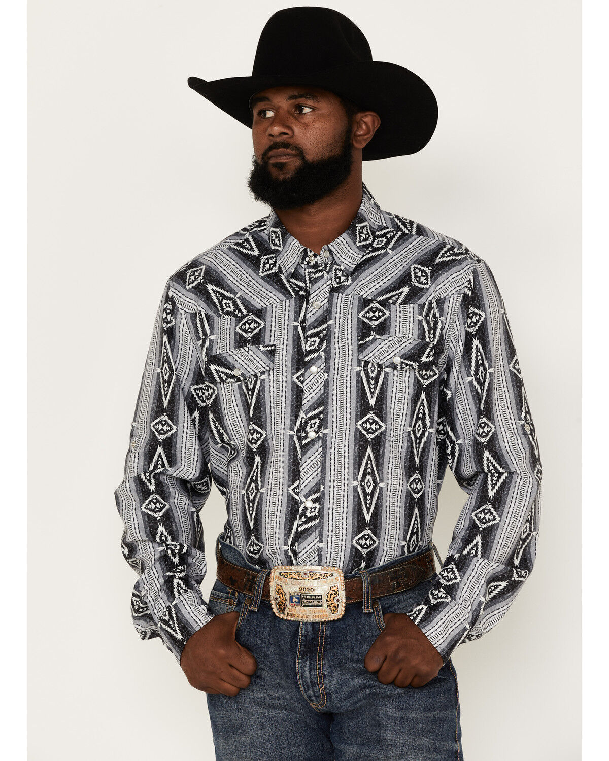 Rock & Roll Denim Men's Tek Southwestern Print Long Sleeve