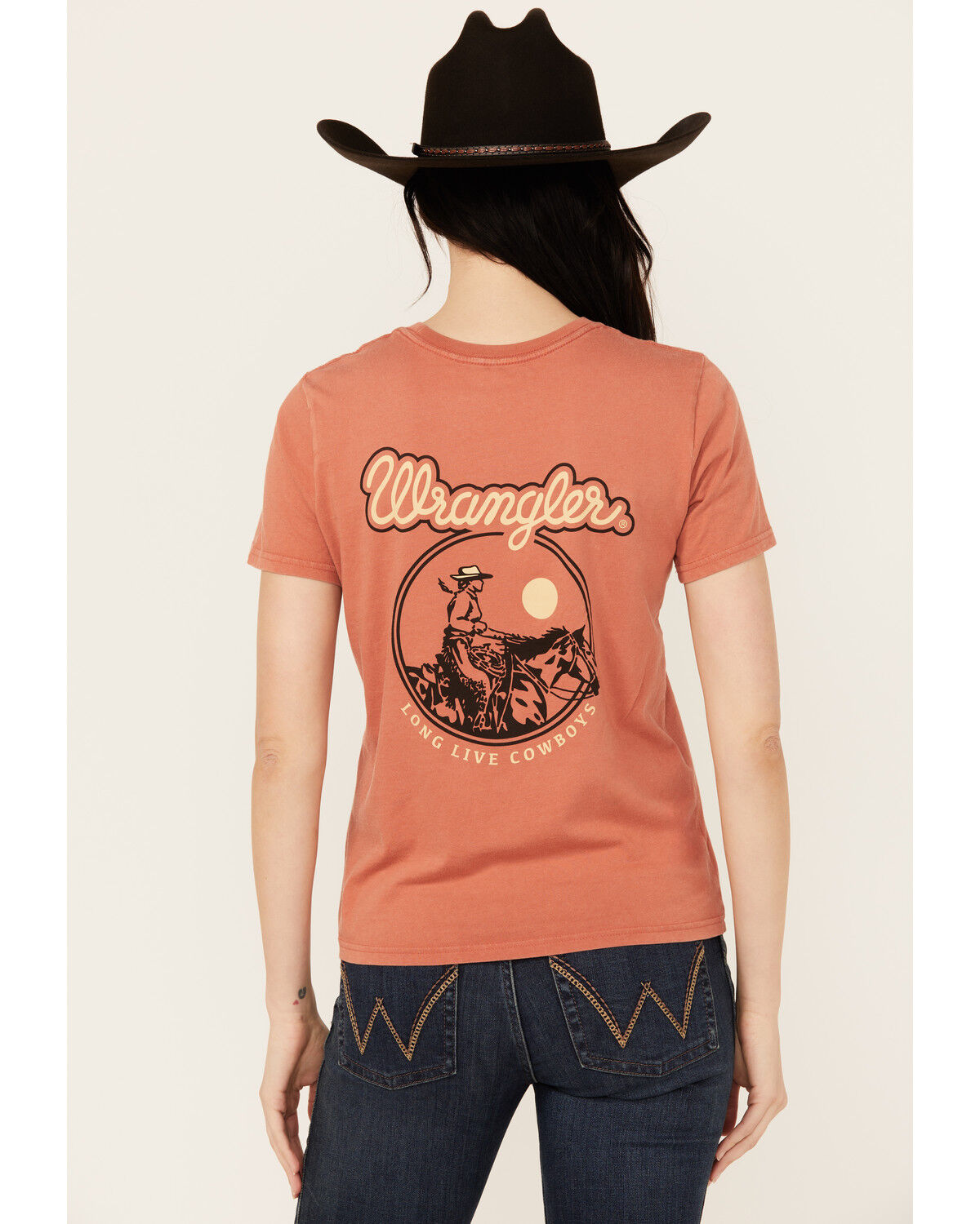Image #4 - Wrangler Retro Women's Boot Barn Exclusive Long Live Cowboys Short Sleeve Graphic Tee, Rust Copper, hi-res