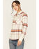 Image #4 - Shyanne Women's Lace Applique Plaid Print Button-Down Flannel Shirt , Cream, hi-res