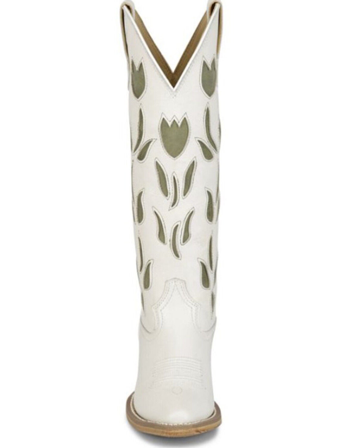 Image #5 - Justin Women's May Vintage Tall Western Boots - Snip Toe, White, hi-res