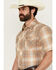 Image #2 - Wrangler Retro Men's Ombre Plaid Print Short Sleeve Snap Western Shirt, Tan, hi-res