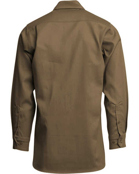 Lapco Men's Solid FR Long Sleeve Button Down Uniform Work Shirt , Beige/khaki, hi-res
