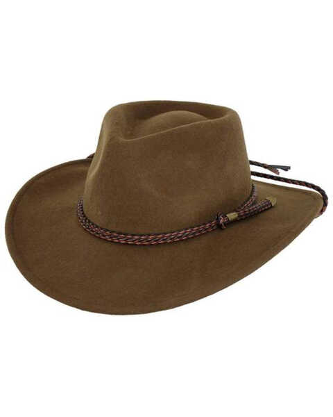 Outback Trading Co. Broken Hill Crushable Australian Wool Hat, Brown, hi-res
