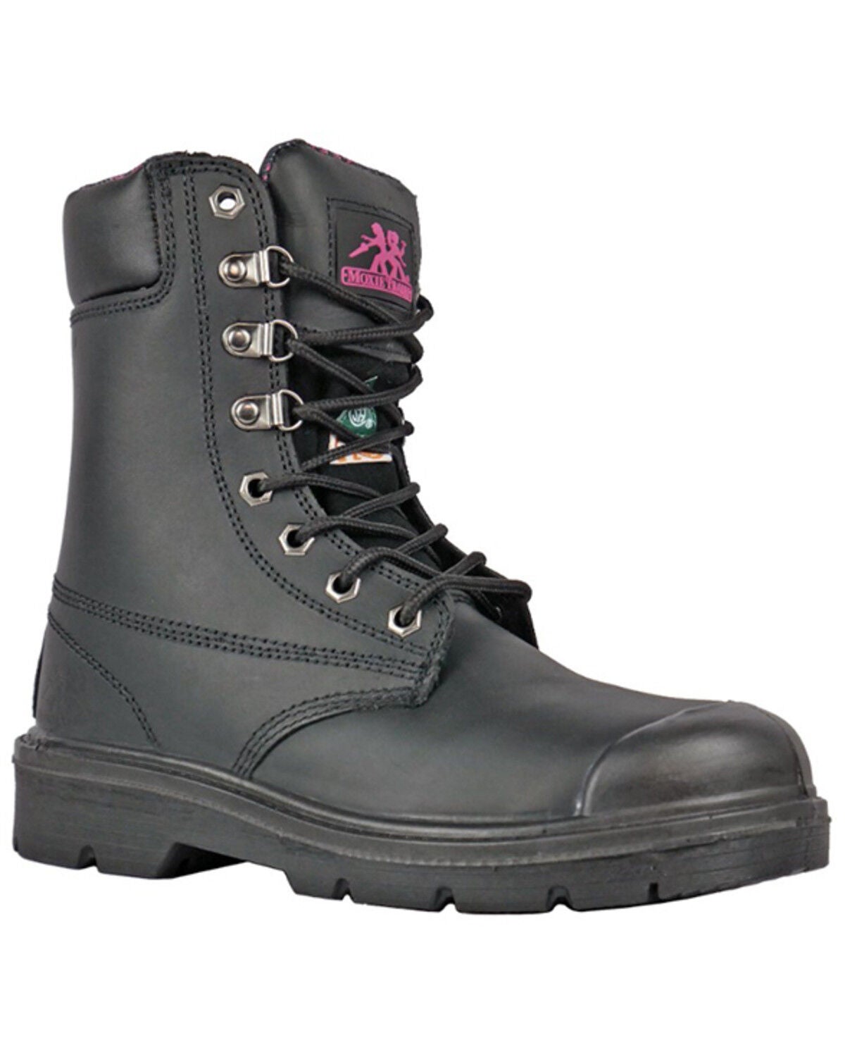 Moxie Trades Women's 8" Anne Waterproof Work Boots - Steel Toe, Black, hi-res