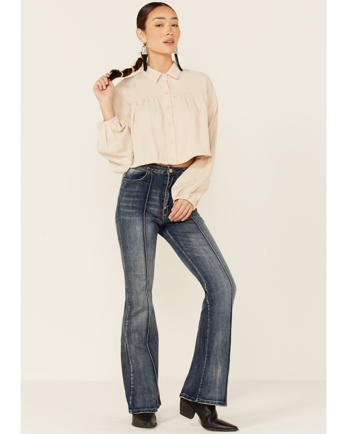 Image #4 - HYFVE Women's Shirred Long Sleeve Top, , hi-res
