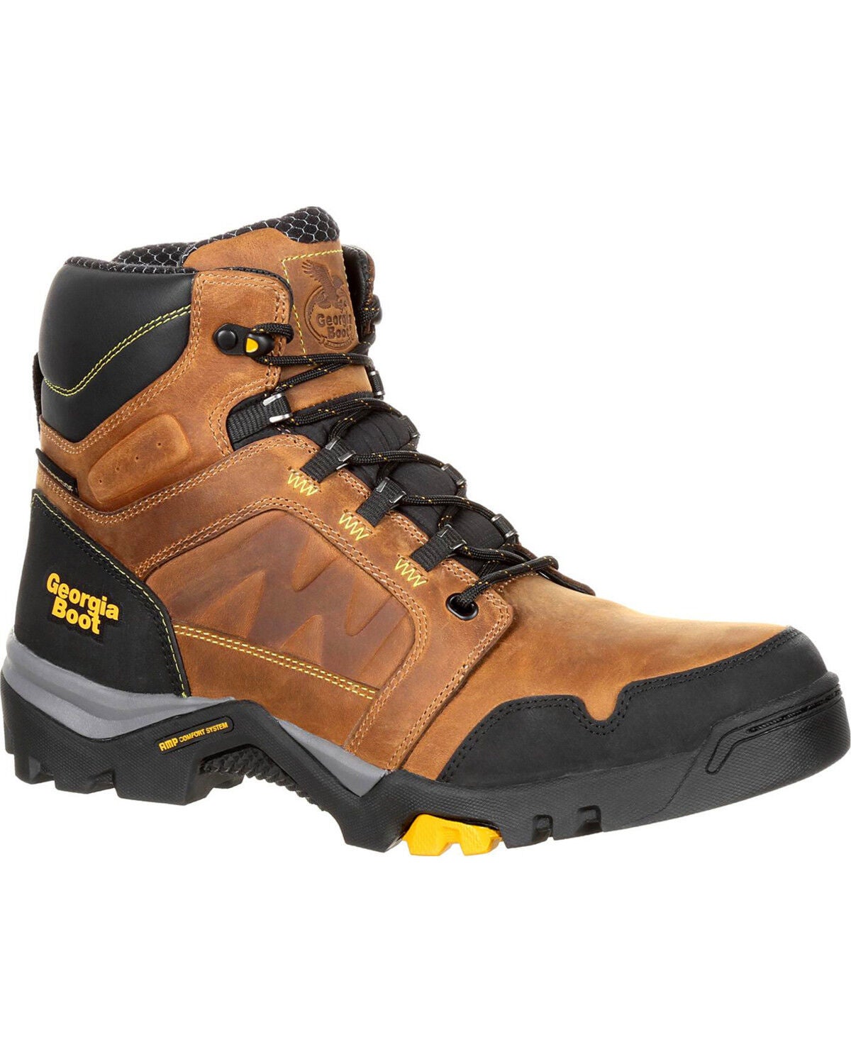 Georgia Boot Men's Amplitude Waterproof Work Boots - Soft Toe, Brown, hi-res