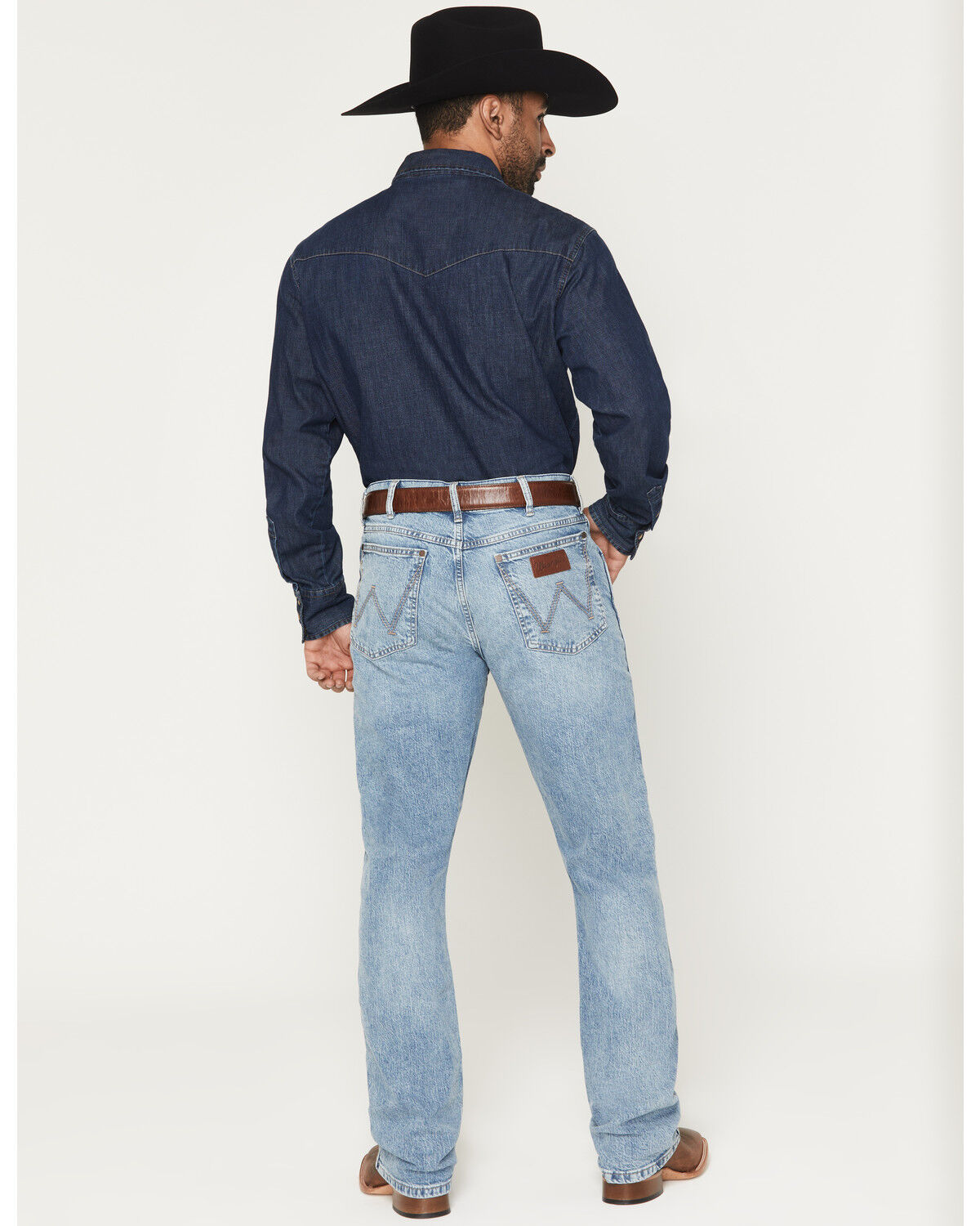 Image #3 - Wrangler Retro Men's 77MWZ Jones Light Wash Slim Bootcut Stretch Denim Jeans, Light Wash, hi-res