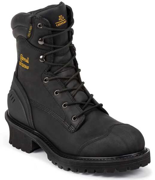 Image #1 - Chippewa Waterproof & Insulated 8" Lace-Up Work Boots - Composite Toe, Black, hi-res