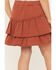 Image #4 - Hayden Girls' Ruffle Tiered Denim Skirt, Orange, hi-res