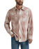 Image #1 - Wrangler Retro Men's Plaid Print Long Snap Western Shirt - Tall , Brick Red, hi-res