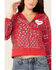 Image #2 - Wrangler Women's Bandana Print Red Crop Zip Hooded Jacket, Red, hi-res