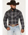 Image #1 - Cody James Men's Quiet Shade Plaid Print Long Sleeve Button-Down Shirt, Slate, hi-res