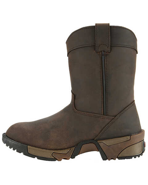 Image #3 - Rocky Boys' Southwestern Pull On Boots, Brown, hi-res