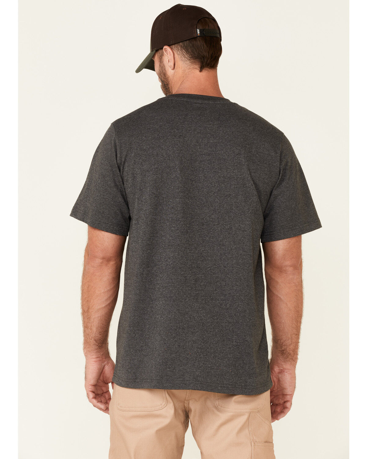 Image #4 - Hawx Men's Solid Charcoal Forge Short Sleeve Work Pocket T-Shirt - Big, Charcoal, hi-res