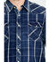 Image #4 - Rock & Roll Denim Men's Crinkle Plaid Long Sleeve Western Shirt, Blue, hi-res