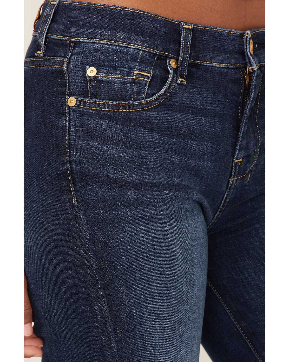 Image #4 - 7 For All Mankind Women's Dark Wash Mid Rise Dojo Trouser Flare Jeans, Blue, hi-res