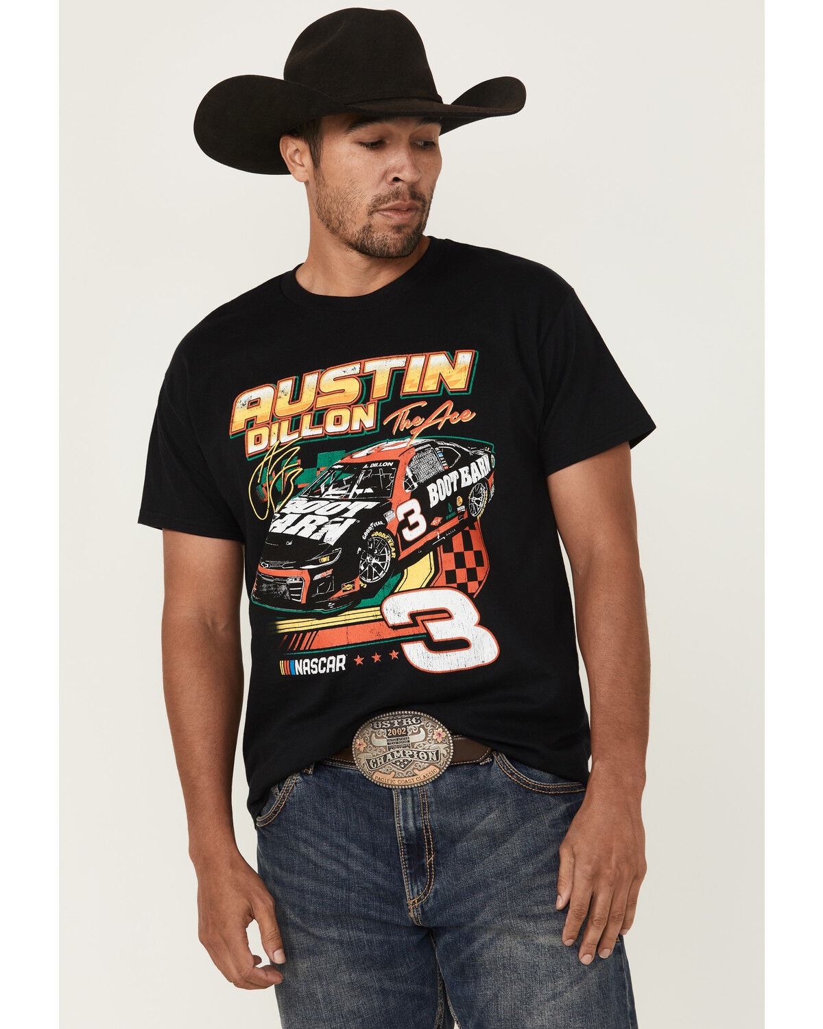 Image #1 - Nascar Men's Boot Barn Exclusive Austin Dillon Short Sleeve Graphic T-Shirt, Black, hi-res