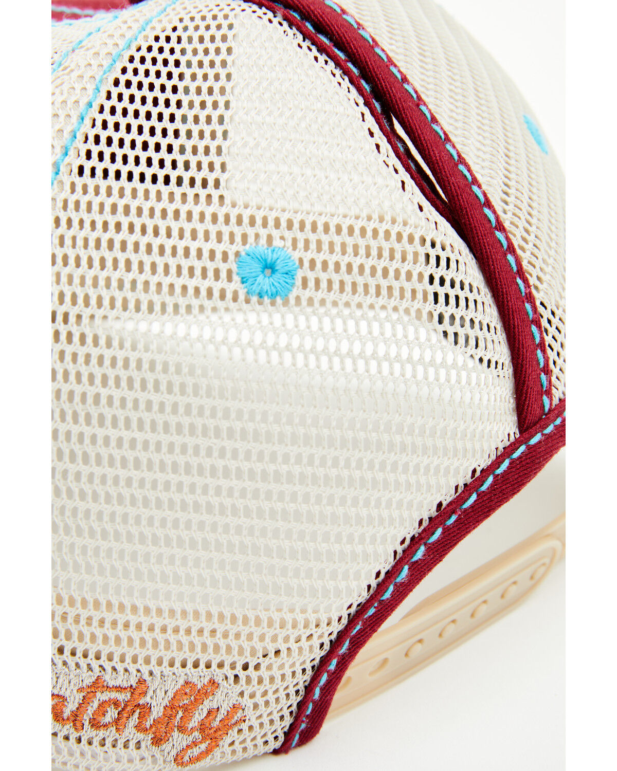 Image #4 - Trenditions Women's Catchfly Laser Cut Aztec Patch Baseball Cap, Burgundy, hi-res