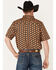 Image #4 - RANK 45&reg; Men's Chisel Geo Print Short Sleeve Button-Down Western Shirt, Brown, hi-res