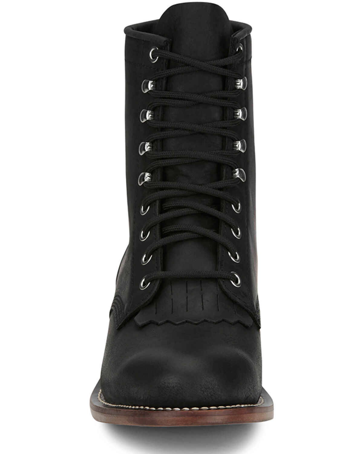Image #4 - Justin Men's Drennan Lace-Up Boots - Round Toe, Black, hi-res