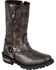 Image #1 - Milwaukee Leather Women's Distressed Classic Harness Boots - Square Toe, Black, hi-res