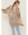 Wild Moss Women's Floral Boho Print Open Front Kimono, Ivory, hi-res