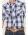 Image #3 - Wrangler Men's Plaid Print Short Sleeve Snap Western Shirt, Blue, hi-res