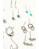 Image #4 - Shyanne Women's Teal Stone Earring Pack - 20 Piece, Silver, hi-res