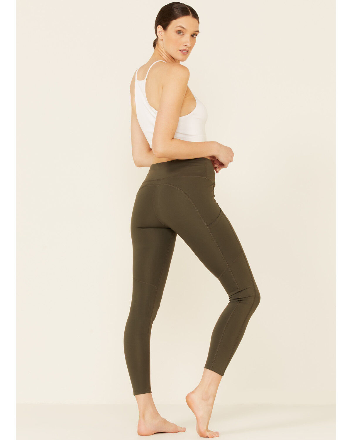 Image #4 - Forina Women's High Waisted Leggings, Olive, hi-res