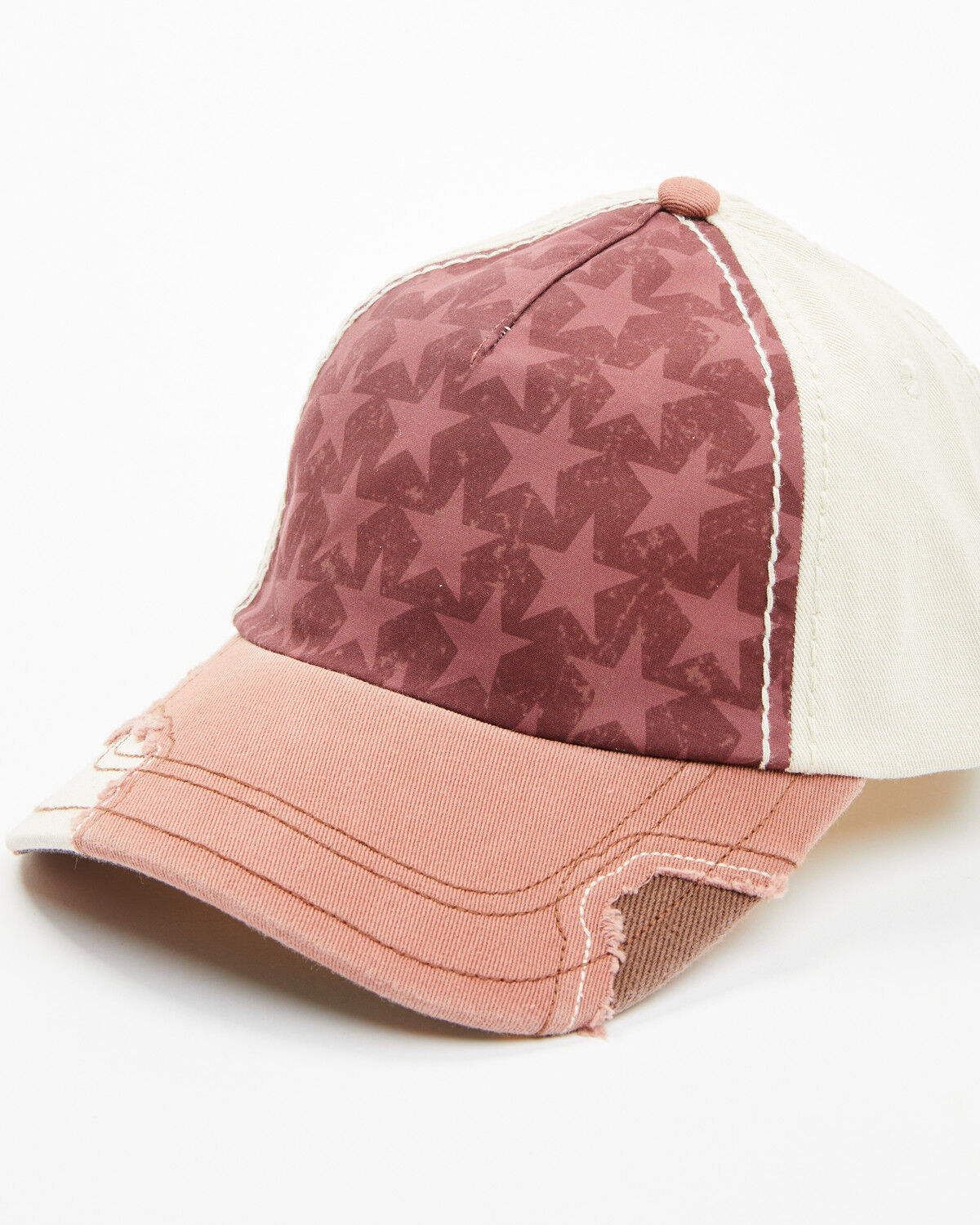 Image #1 - Catchfly Women's Starred Ball Cap, Red, hi-res