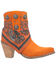 Image #2 - Dingo Women's Suede Bandida Western Booties - Round Toe, Orange, hi-res