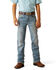 Image #3 - Ariat Boys' B4 Jones Light Wash Relaxed Bootcut Stretch Denim Jeans, Light Wash, hi-res