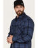 Image #2 - Resistol Men's Brooks Plaid Button Down Western Shirt, Dark Blue, hi-res