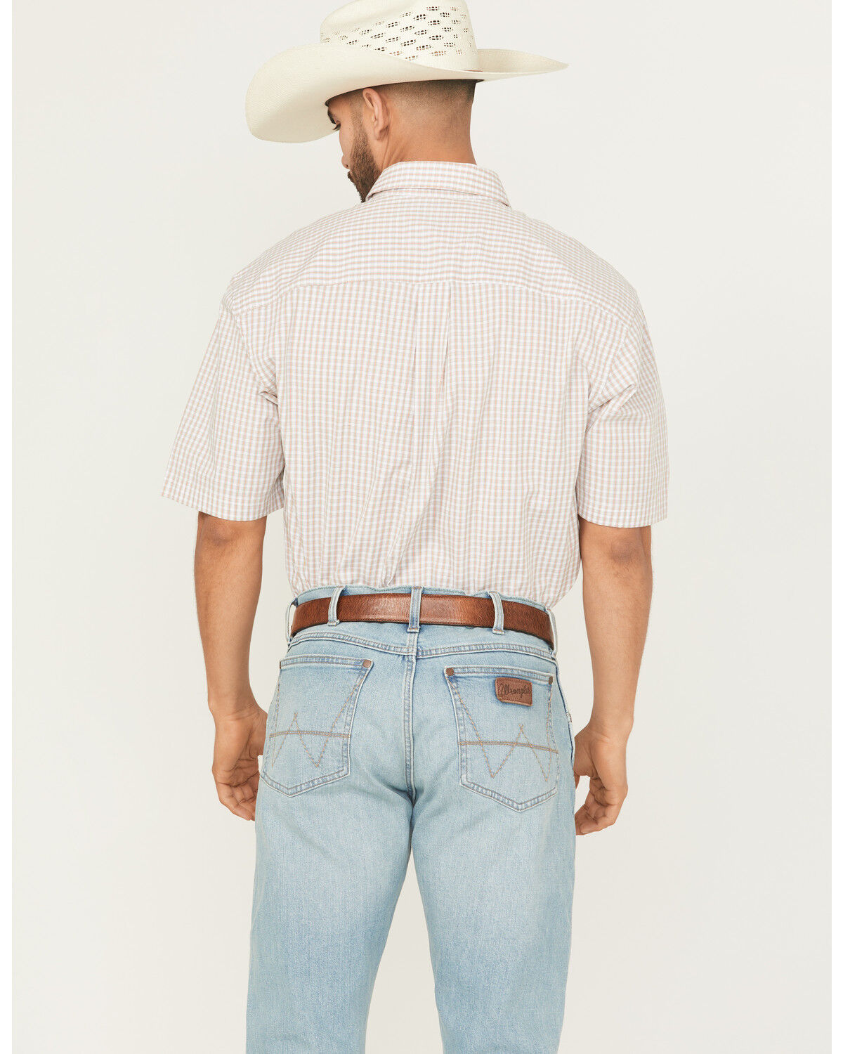 Image #4 - George Strait by Wrangler Men's Plaid Print Short Sleeve Button-Down Stretch Western Shirt, Multi, hi-res