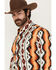 Image #2 - Wrangler Men's Checotah Southwestern Print Long Sleeve Snap Western Shirt, Orange, hi-res