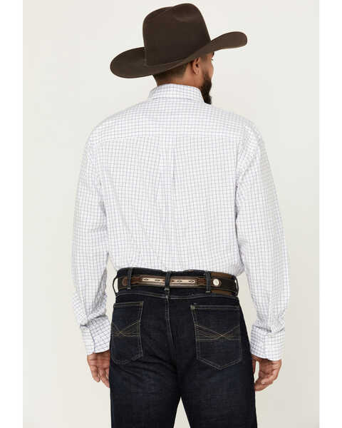 Image #4 - George Strait by Wrangler Men's Checkered Print Long Sleeve Button-Down Shirt, White, hi-res