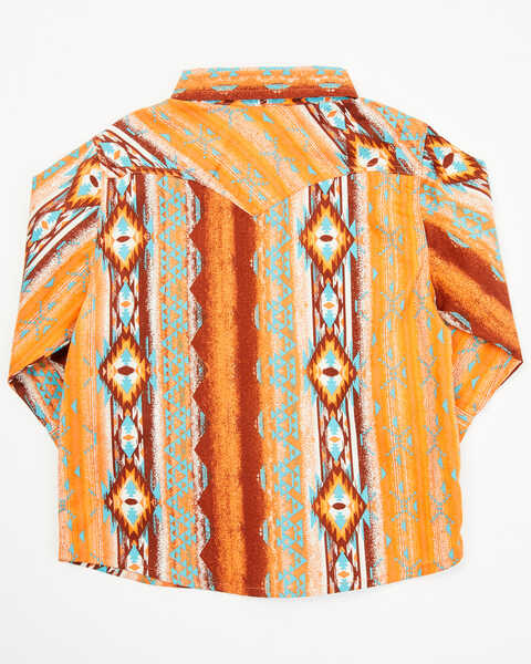 Image #3 - Wrangler Toddler Boys' Southwestern Long Sleeve Pearl Snap Western Shirt, Rust Copper, hi-res