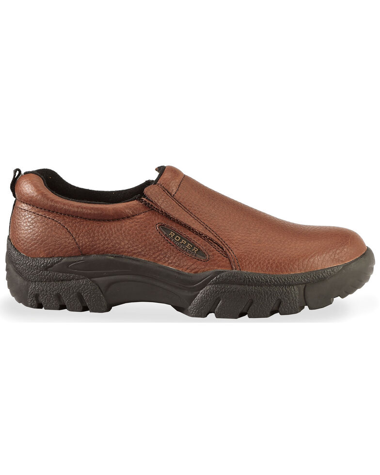 Roper Performance Slip-On Casual Shoes - Wide, Brown, hi-res