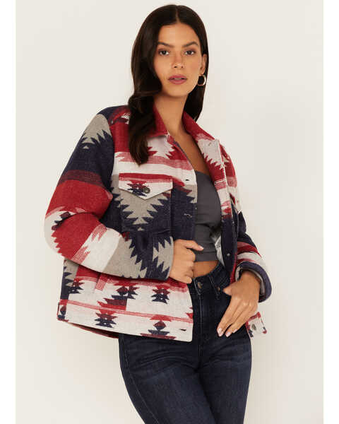 Flag & Anthem Women's Beckley Southwestern Print Trucker Jacket, Red/white/blue, hi-res