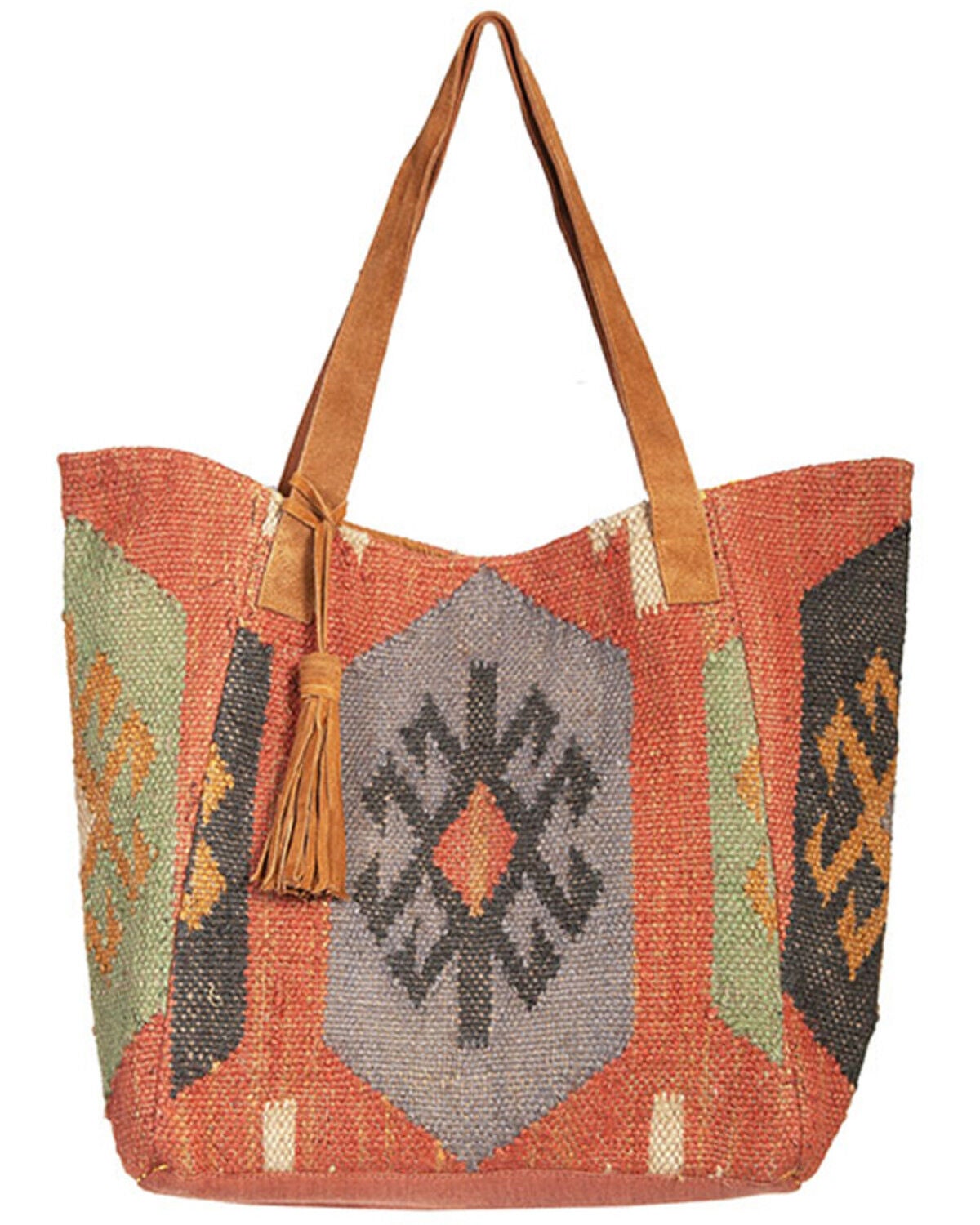 Scully Women's Woven Suede Trim Handbag, Multi, hi-res