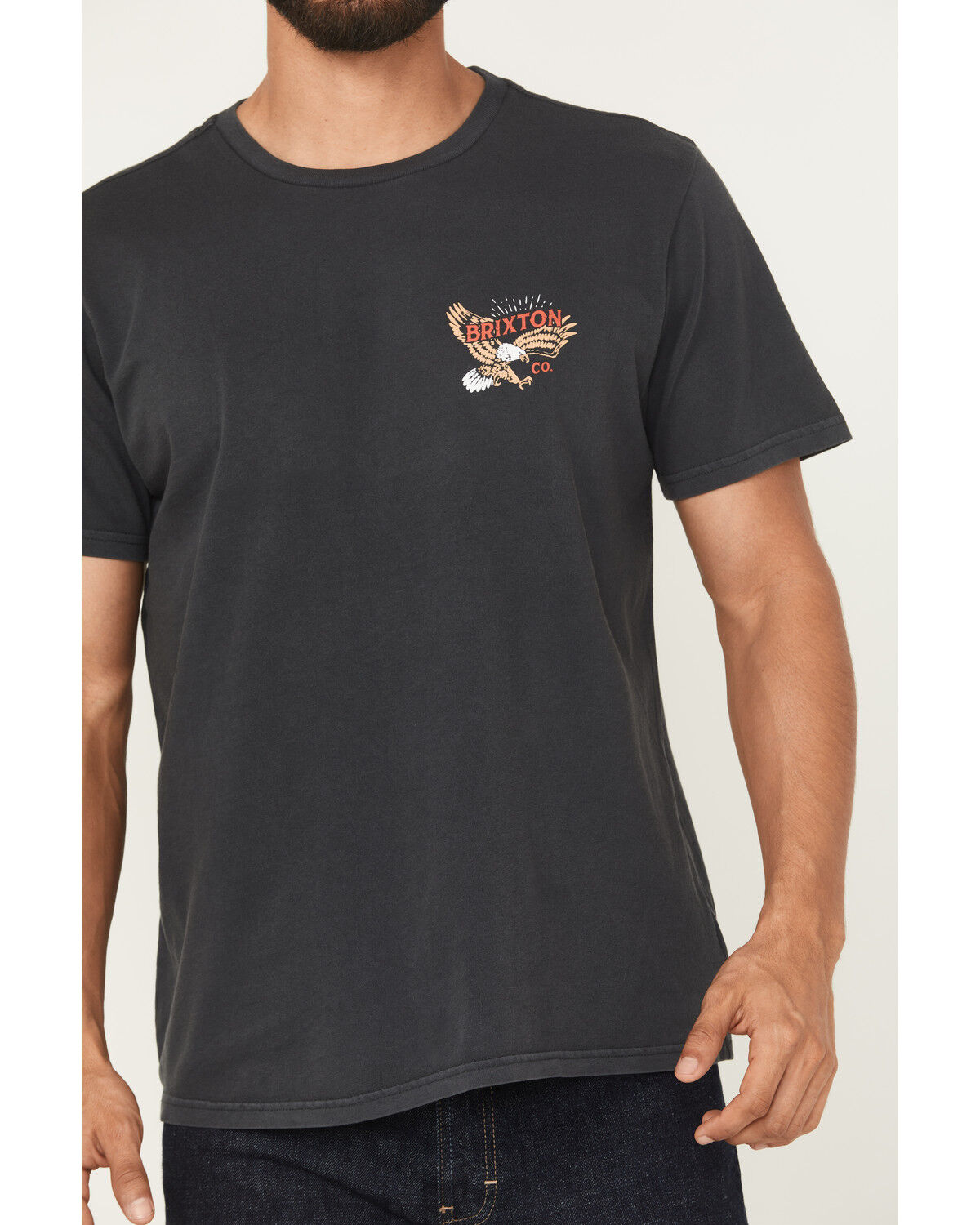 Image #3 - Brixton Men's Keller Eagle Short Sleeve Graphic T-Shirt, Black, hi-res