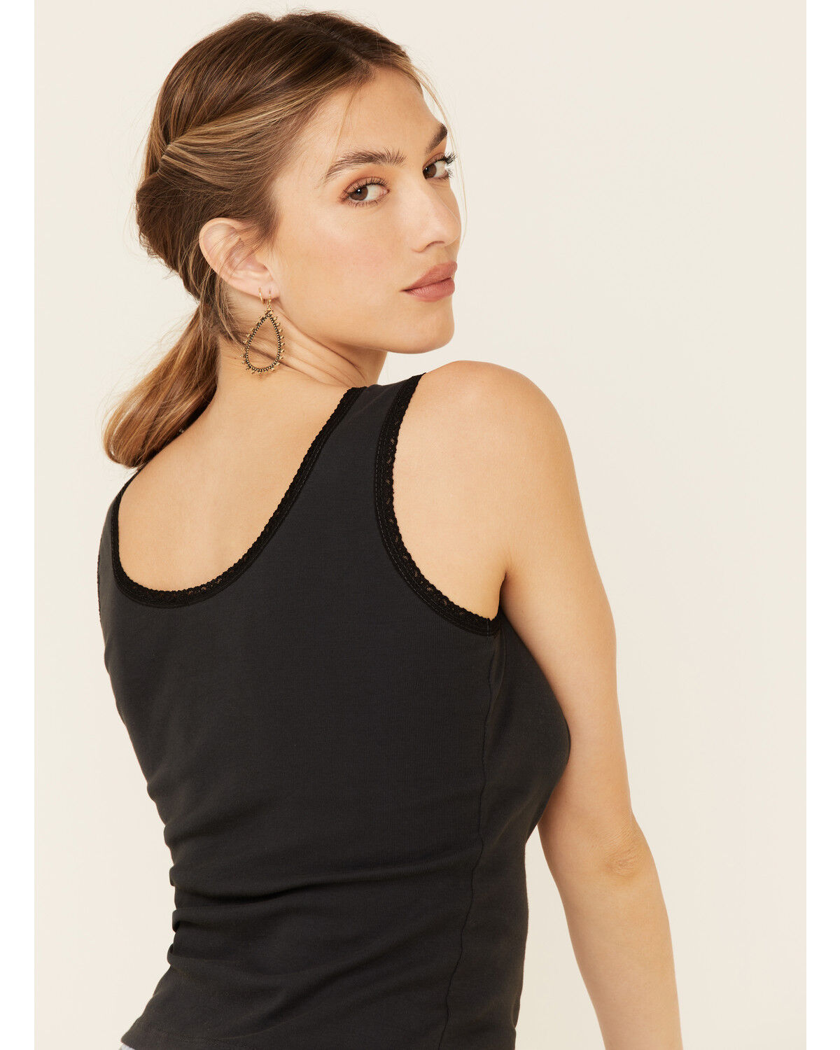 Image #5 - Bandit Brand Women's Bandit Brand Eagle Graphic Lace Trim Tank Top, Black, hi-res
